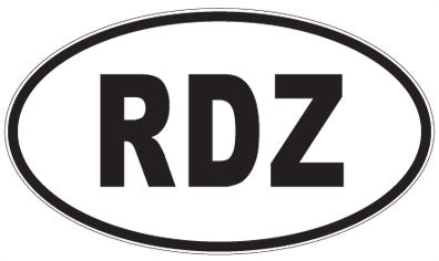 RDZ - 3 Letter Initials Oval Sticker