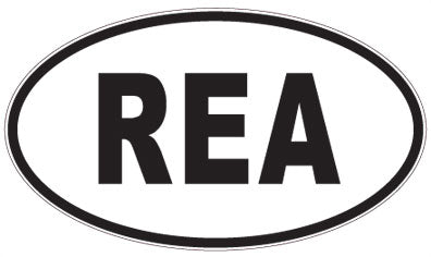 REA - 3 Letter Initials Oval Sticker