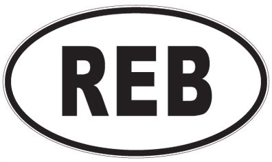 REB - 3 Letter Initials Oval Sticker