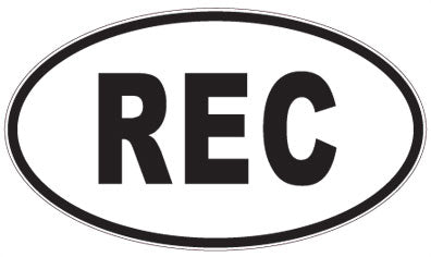 REC - 3 Letter Initials Oval Sticker