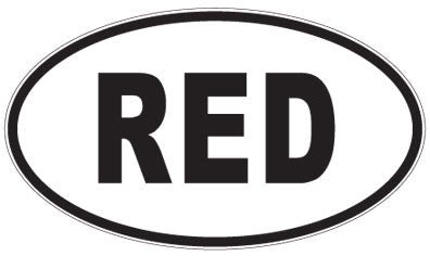 RED - 3 Letter Initials Oval Sticker