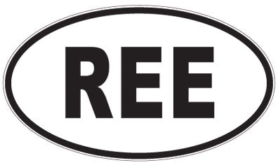 REE - 3 Letter Initials Oval Sticker
