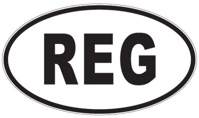 REG - 3 Letter Initials Oval Sticker