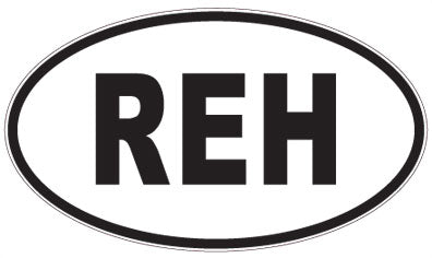 REH - 3 Letter Initials Oval Sticker