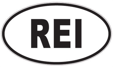 REI - 3 Letter Initials Oval Sticker