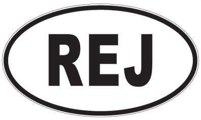 REJ - 3 Letter Initials Oval Sticker