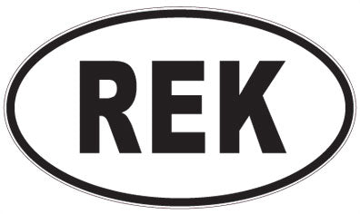 REK - 3 Letter Initials Oval Sticker