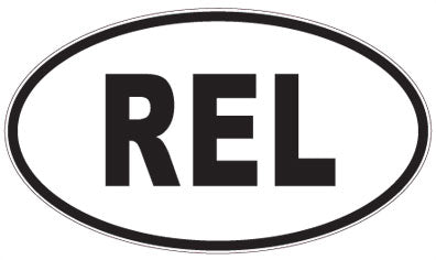 REL - 3 Letter Initials Oval Sticker