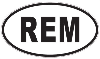 REM - 3 Letter Initials Oval Sticker