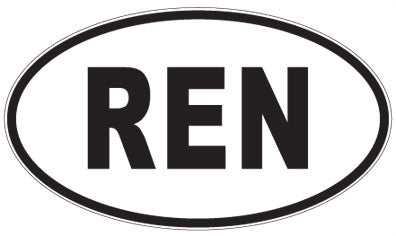 REN - 3 Letter Initials Oval Sticker