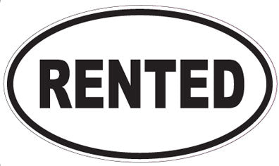 RENTED - Oval Sticker