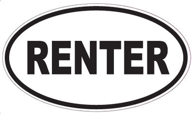 RENTER - Oval Sticker