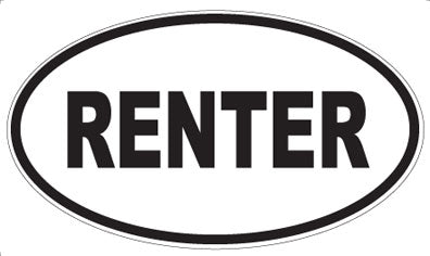 RENTER - Oval Magnet