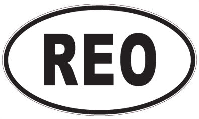 REO - 3 Letter Initials Oval Sticker
