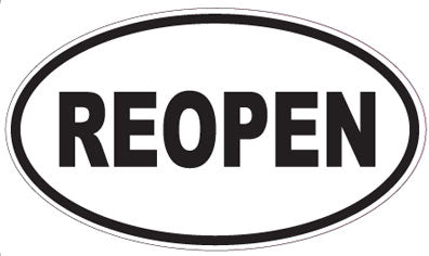 REOPEN - Oval Sticker