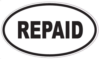 REPAID - Oval Sticker