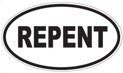 REPENT - Oval Sticker