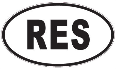 RES - 3 Letter Initials Oval Sticker