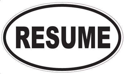 RESUME - Oval Sticker