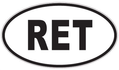 RET - 3 Letter Initials Oval Sticker