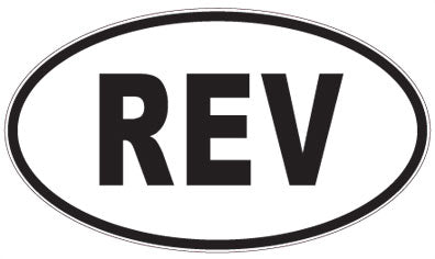 REV - 3 Letter Initials Oval Sticker