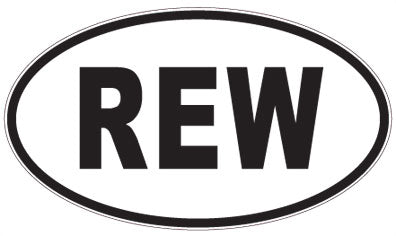 REW - 3 Letter Initials Oval Sticker