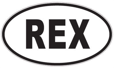REX - 3 Letter Initials Oval Sticker