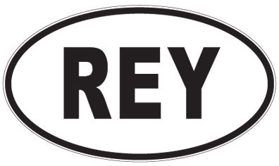 REY - 3 Letter Initials Oval Sticker