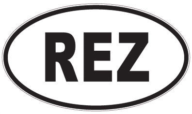REZ - 3 Letter Initials Oval Sticker