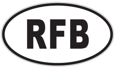 RFB - 3 Letter Initials Oval Sticker