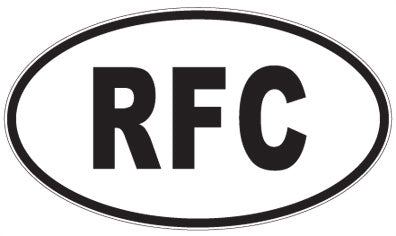 RFC - 3 Letter Initials Oval Sticker