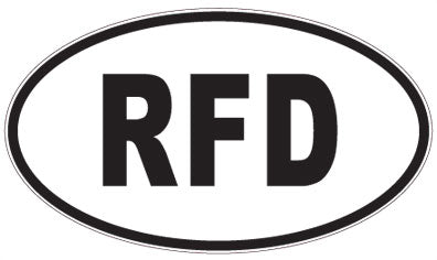 RFD - 3 Letter Initials Oval Sticker