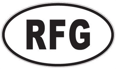 RFG - 3 Letter Initials Oval Sticker