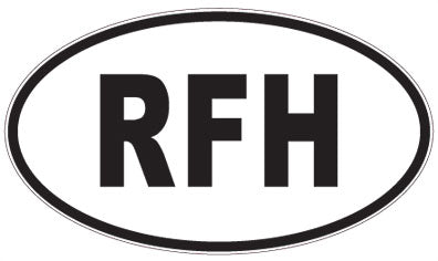 RFH - 3 Letter Initials Oval Sticker