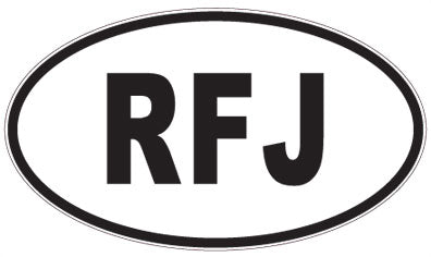 RFJ - 3 Letter Initials Oval Sticker