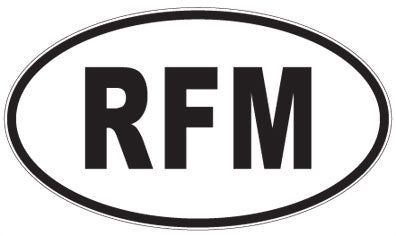 RFM - 3 Letter Initials Oval Sticker
