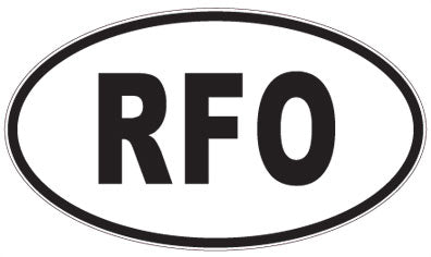 RFO - 3 Letter Initials Oval Sticker