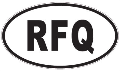 RFQ - 3 Letter Initials Oval Sticker