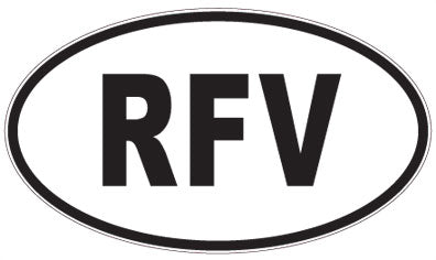 RFV - 3 Letter Initials Oval Sticker