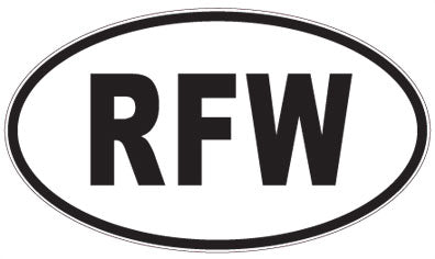 RFW - 3 Letter Initials Oval Sticker