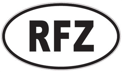 RFZ - 3 Letter Initials Oval Sticker