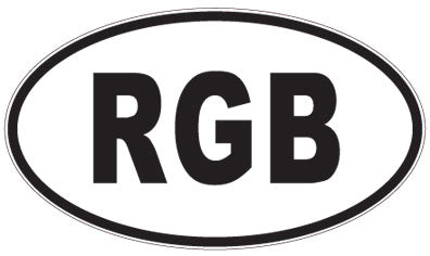 RGB - 3 Letter Initials Oval Sticker
