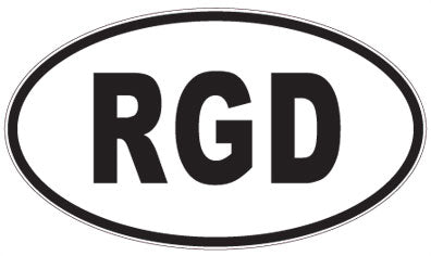 RGD - 3 Letter Initials Oval Sticker