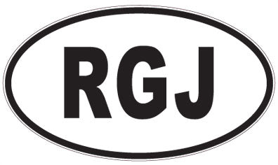 RGJ - 3 Letter Initials Oval Sticker