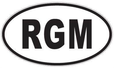 RGM - 3 Letter Initials Oval Sticker