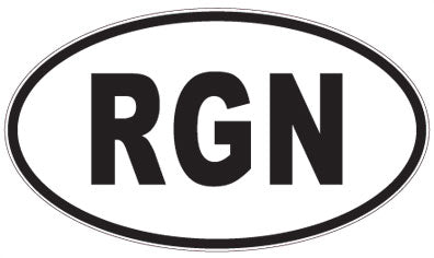 RGN - 3 Letter Initials Oval Sticker
