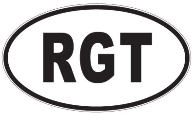 RGT - 3 Letter Initials Oval Sticker