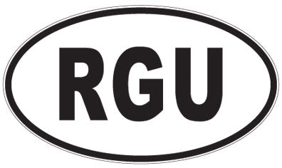 RGU - 3 Letter Initials Oval Sticker