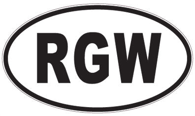 RGW - 3 Letter Initials Oval Sticker