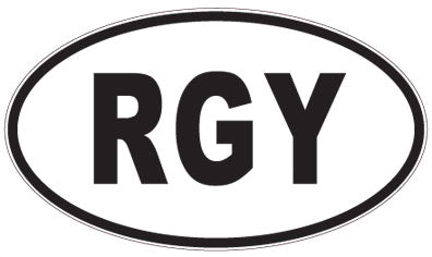 RGY - 3 Letter Initials Oval Sticker